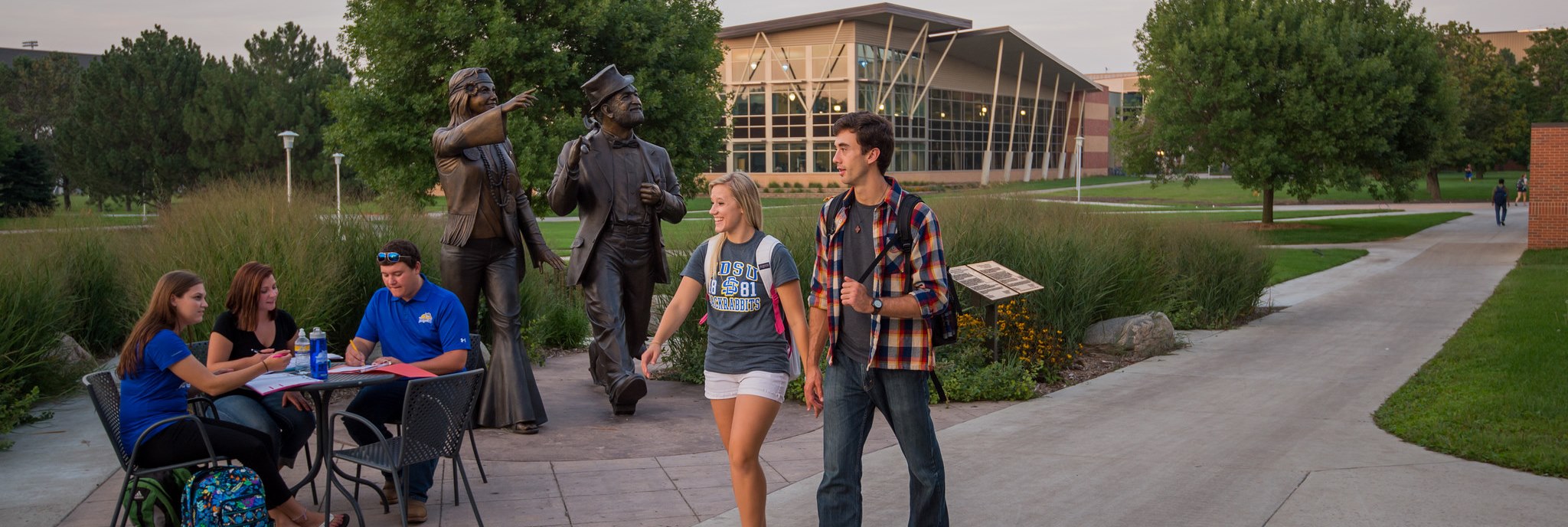 SDSU students walking on campus.