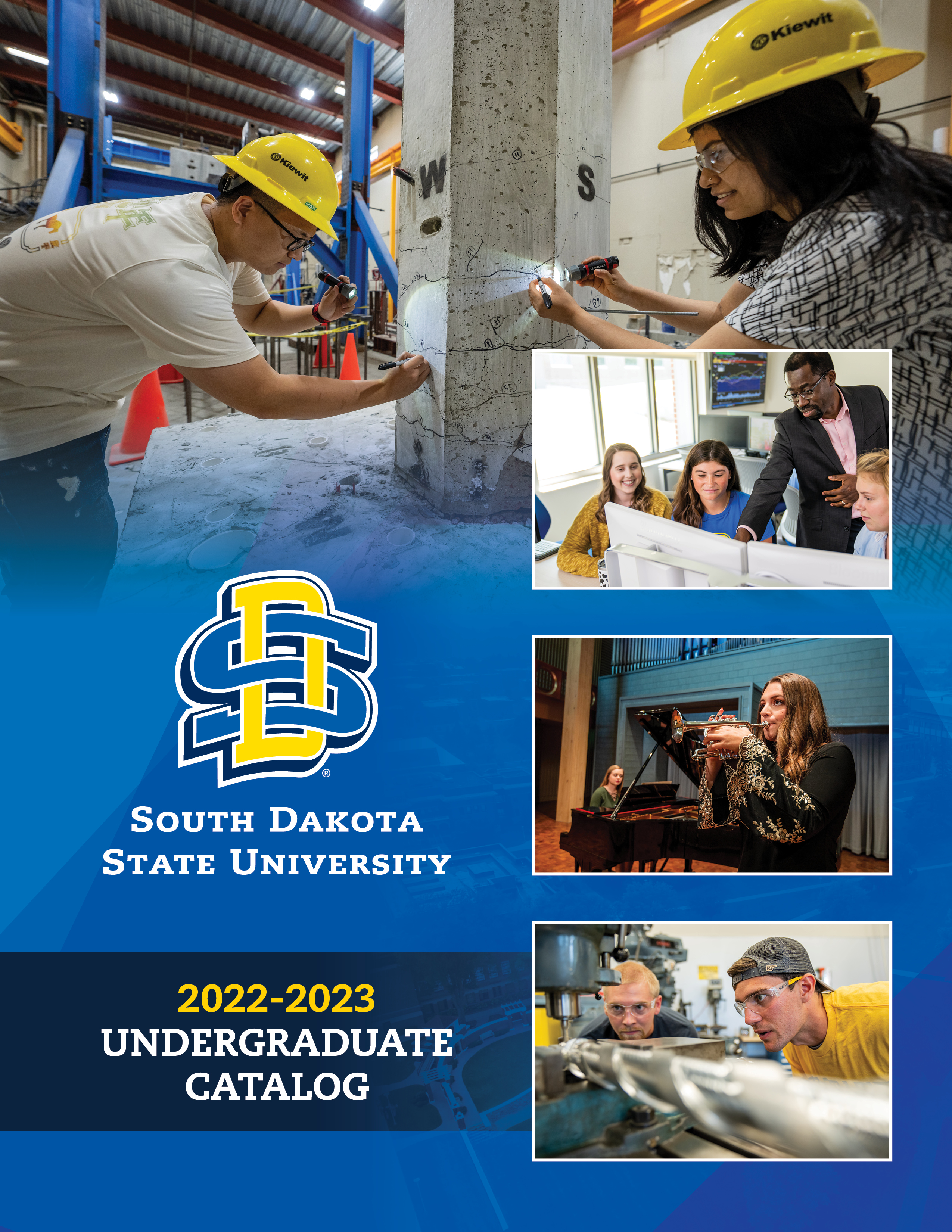 2022-2023 Undergraduate Catalog Cover - various views of students and faculty across campus in classrooms.
