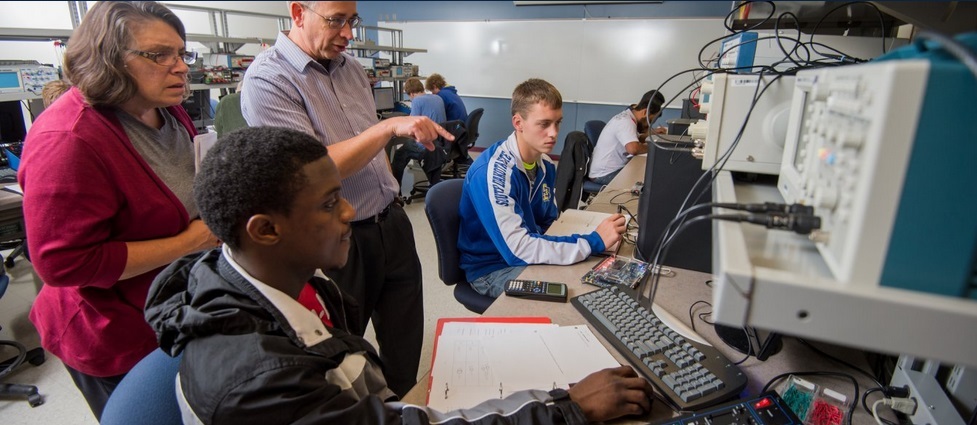 Students and instructors in a class.