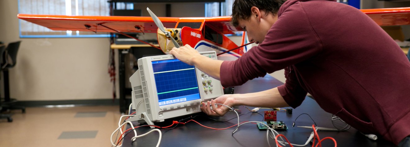 Student working on a lab project.