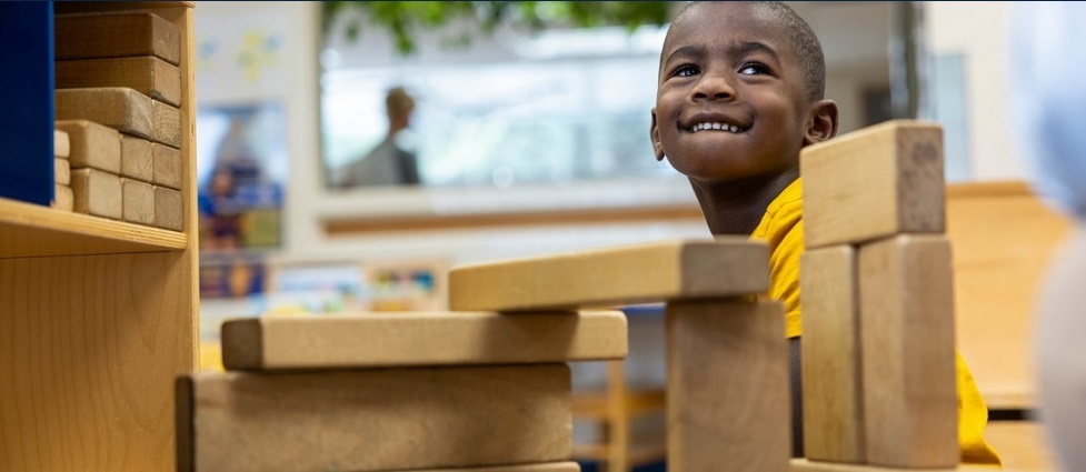 Young student in a classroom.