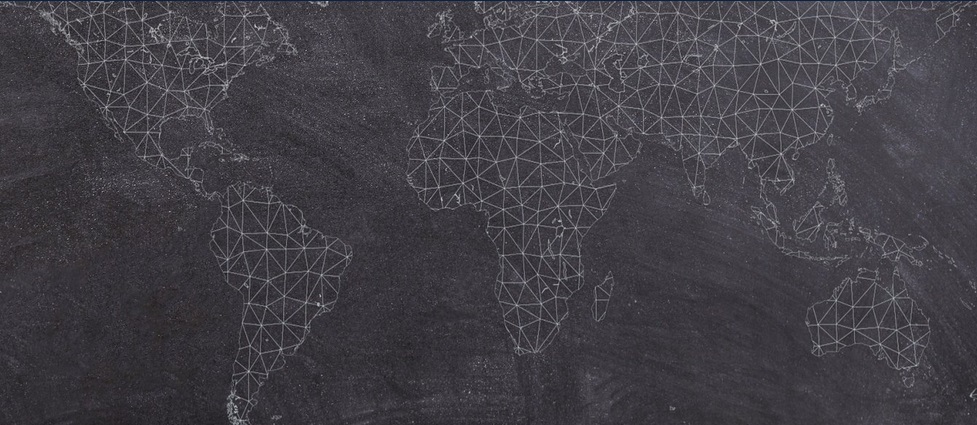 Image of a the world connected by lines.