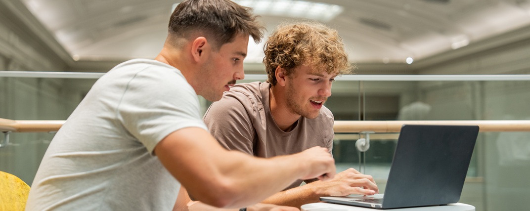 Two students studying.